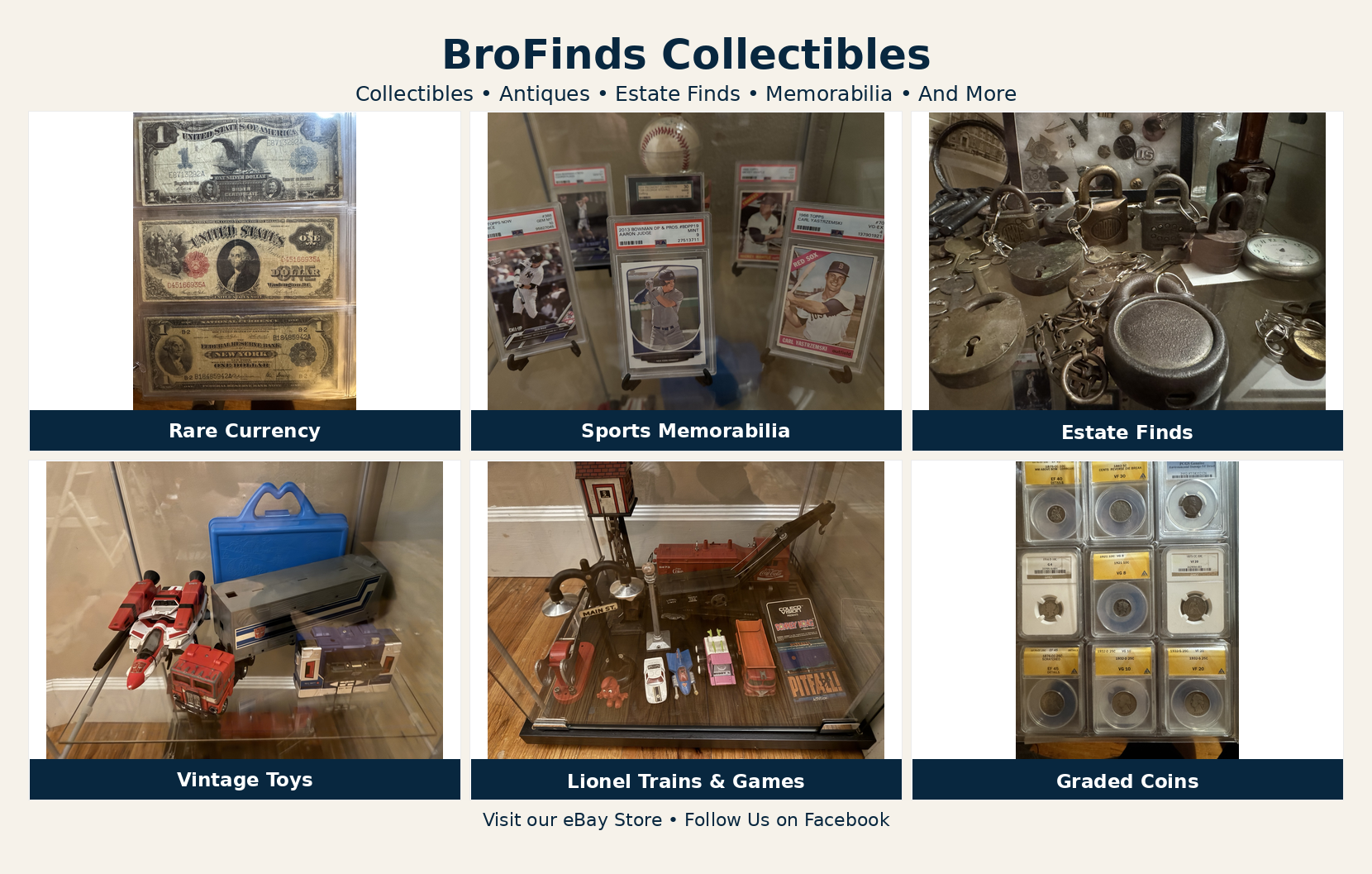 BroFinds Collectibles Inventory